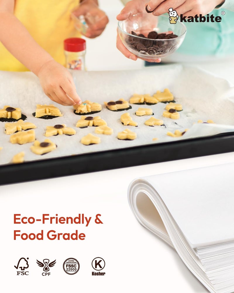 Katbite 16x24 inch Heavy Duty Parchment Paper Sheets, 100Pcs Precut Non-Stick Full Parchment Sheets for Baking, Cooking, Grilling, Frying and Steaming, Full Sheet Baking Pan Liners [Advanced Series] - Image 4